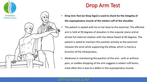 drop arm test positive means